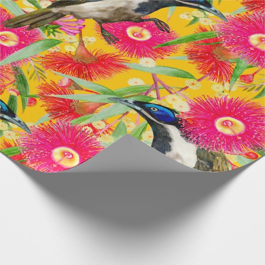 Blauwgelige Honoogatroop Cadeaupapier (Hoek)