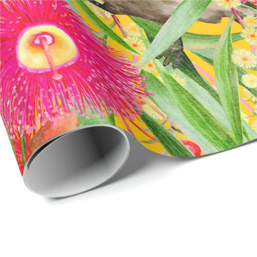 Blauwgelige Honoogatroop Cadeaupapier (Rol Hoek)