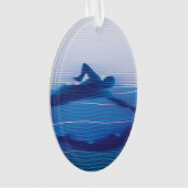 Blauwgelijnde swimmer Silhouettes Ornament (voorkant)