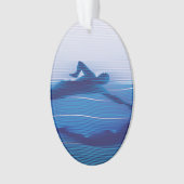 Blauwgelijnde swimmer Silhouettes Ornament (voorkant)
