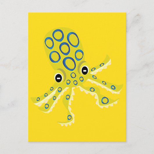 Blauwgeringde Octopus Briefkaart (Voorkant)