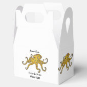 Blauwgeringde octopus cartoonillustratie bedankdoosjes (Geopend)