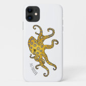 Blauwgeringde octopus cartoonillustratie Case-Mate iPhone case (Achterkant)