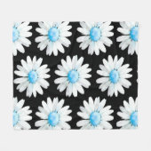 Blauwgestippelde Madeliefjes Fleece Deken (Voorkant (Horizontaal))