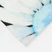 Blauwgestippelde Madeliefjes Fleece Deken (Hoek)