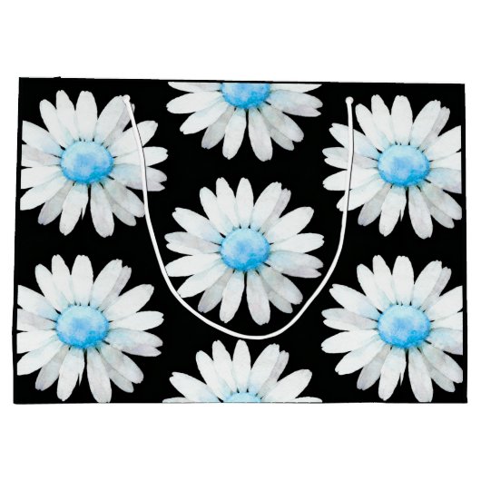 Blauwgestippelde Madeliefjes Groot Cadeauzakje (Achterkant)