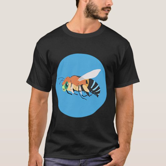 Blauwgestreepte Bij T-shirt (Voorkant)