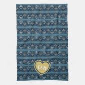 Blauwgestreepte Keukenhanddoek van de Dichter Adie (Verticaal)