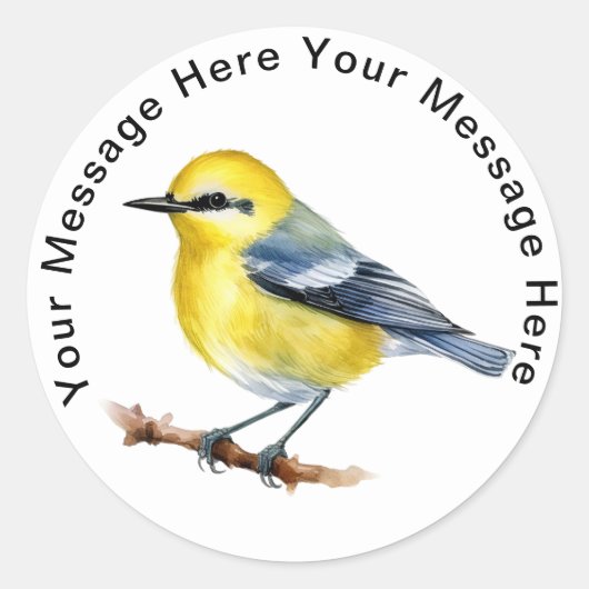 blauwgevleugelde grasmus ronde sticker (Voorkant)