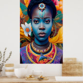 Blauwgezicht Afrikaanse prinses Poster (Keuken)