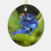 Blauwgifdekkikkers in bladeren 1 keramisch ornament (Links)