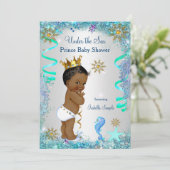 Blauwgoud onder het Zee Prince Baby shower Etnisch Kaart (Staand voorkant)