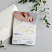 Blauwgoud voor altijd in ons hart Baby herdenking Folie Uitnodiging