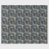 Blauwgouden marmering: abstracte achtergrond. cadeaupapier (Vlak)