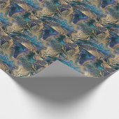 Blauwgouden marmering: abstracte achtergrond. cadeaupapier (Hoek)