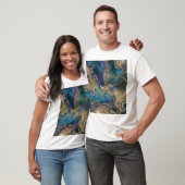 Blauwgouden marmering: abstracte achtergrond. t-shirt (Unisex)