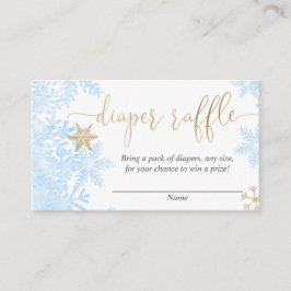 Blauwgouden sneeuwvlok boy baby shower luierverlot informatiekaartje