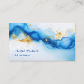 Blauwgouden Waterverf | QR-code-Visitekaartje Visitekaartje (Voorkant)