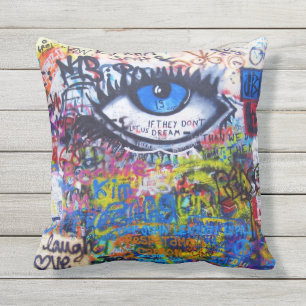 Blauwgraffiakoorts Buitenkussen