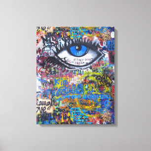 Blauwgraffiakoorts Canvas Afdruk