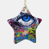 Blauwgraffiakoorts Keramisch Ornament (Rechts)