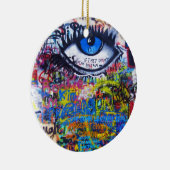 Blauwgraffiakoorts Keramisch Ornament (Rechts)