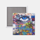 Blauwgraffiakoorts Magneet (Voorkant / Achterkant)