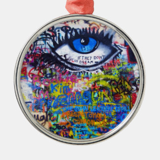 Blauwgraffiakoorts Metalen Ornament