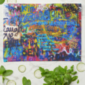 Blauwgraffiakoorts Theedoek (Gevouwen)