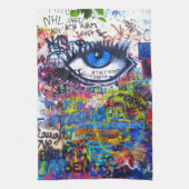 Blauwgraffiakoorts Theedoek (Verticaal)