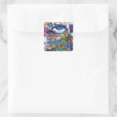 Blauwgraffiakoorts Vierkante Sticker (Tas)