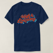 Blauwgrafie op hoog en langzamerhand t-shirt (Design voorkant)