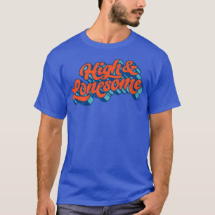 Blauwgrafie op hoog en langzamerhand t-shirt
