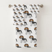 Blauwgrijpend Beagle Cute Cartoon Dog Patroon Bad Handdoek (Insitu)