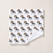 Blauwgrijpend Beagle Cute Cartoon Dog Patroon Bad Handdoek (Wasdoekje)