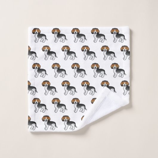 Blauwgrijpend Beagle Cute Cartoon Dog Patroon Bad Handdoek (Wasdoekje)