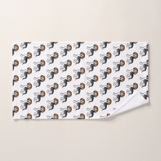 Blauwgrijpend Beagle Cute Cartoon Dog Patroon Bad Handdoek (Handdoek)