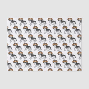 Blauwgrijpend Beagle Cute Cartoon Dog Patroon Tissuepapier