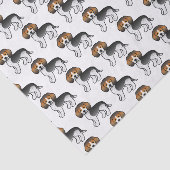 Blauwgrijpend Beagle Cute Cartoon Dog Patroon Tissuepapier (Detail)