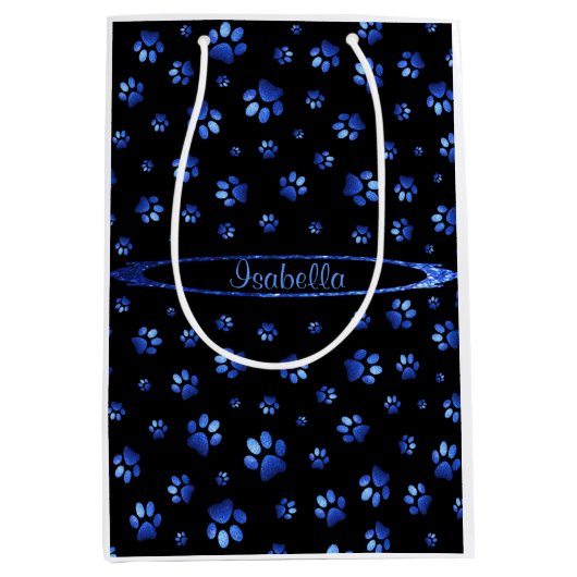 Blauwgrijppatroon Medium Cadeauzakje (Voorkant)