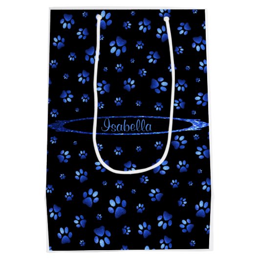 Blauwgrijppatroon Medium Cadeauzakje (Achterkant)