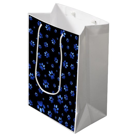 Blauwgrijppatroon Medium Cadeauzakje (Voorkant Gekanteld)