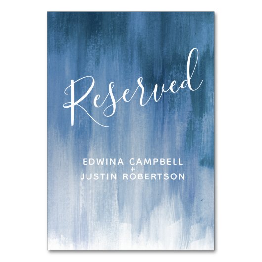 Blauwgrijs abstract wassen moderne kunst tafel ger kaart (Achterkant)