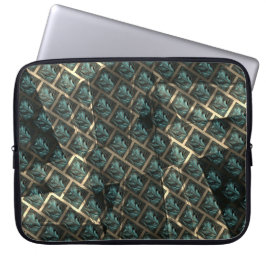 Blauwgrijs baksteeneffect, onder donkere vlekken i laptop sleeve