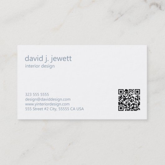 Blauwgrijs Eenvoudig Interieurontwerp Logo Visitekaartje (Achterkant)