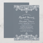 Blauwgrijs Elegant  Lace Vrijgezellenfeest Kaart (Voorkant / Achterkant)