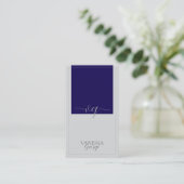 Blauwgrijs Elegant Schattige Modern Monogram Custo Visitekaartje (Staand voorkant)