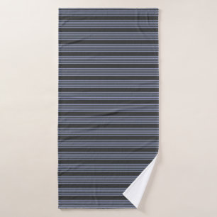 Blauwgrijs en houtskool met vijf stripe patronen badhanddoek