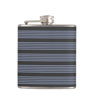 Blauwgrijs en houtskool met vijf stripe patronen heupfles