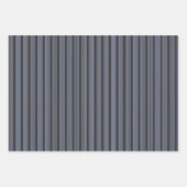 Blauwgrijs en houtskool met vijf stripe patronen inpakpapier vel (Voorkant 3)